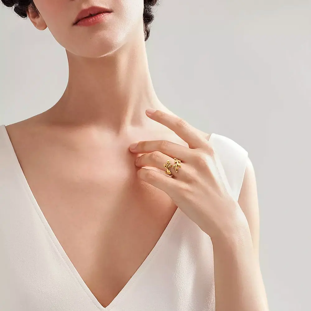 Olive Leaf Bypass Ring - Image 2